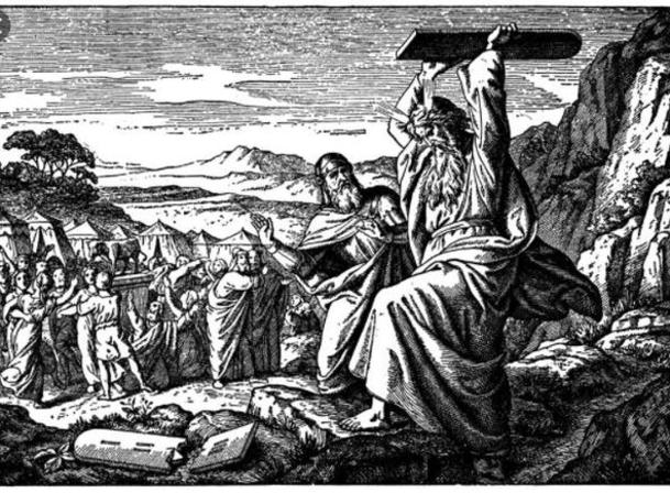 moses breaking ten commandments